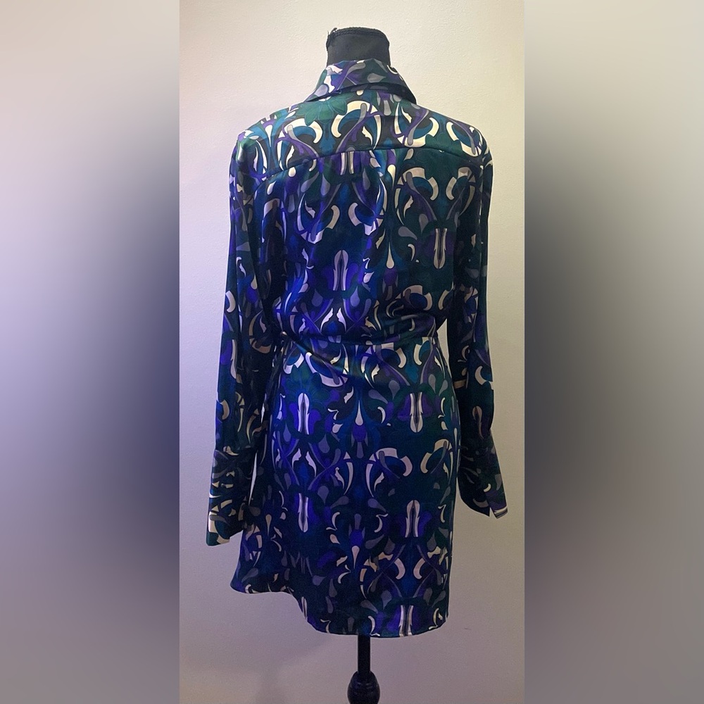 Mango- Multicolor Patterned Rap Dress Size 8 - image 5